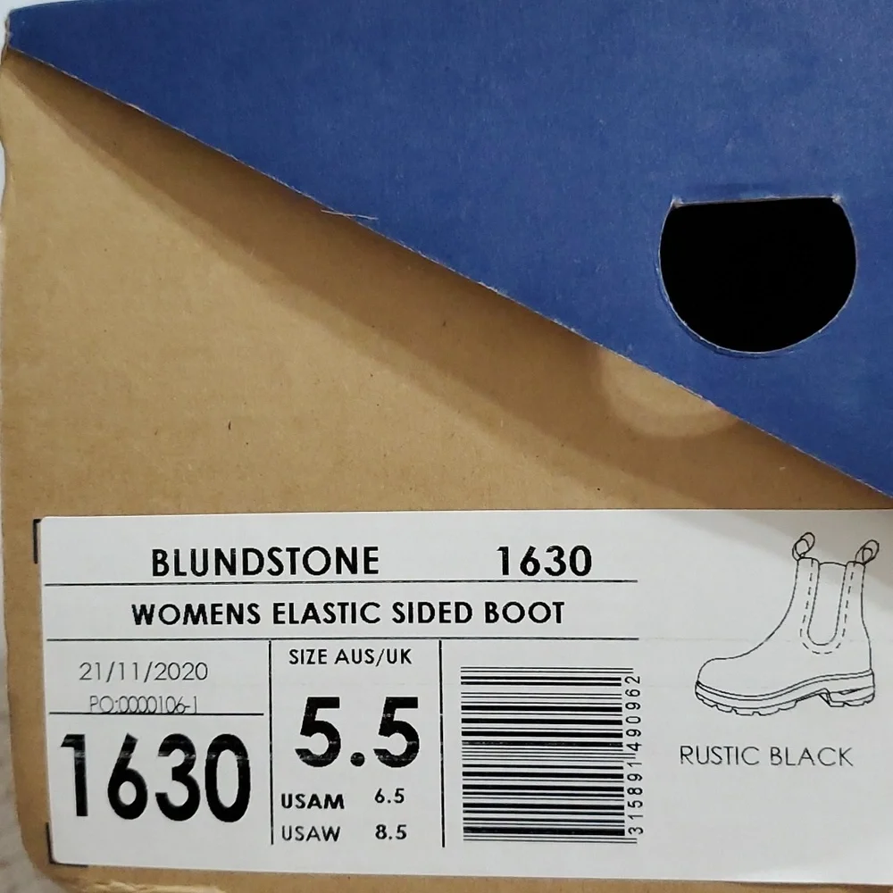 New Blundstone 1630 Rustic Black Chelsea Boots - Picture 7 of 7